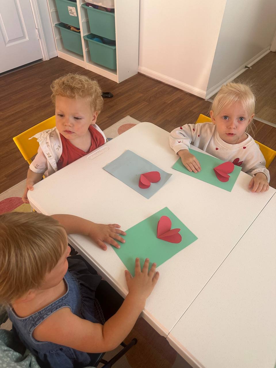 Folding paper hearts